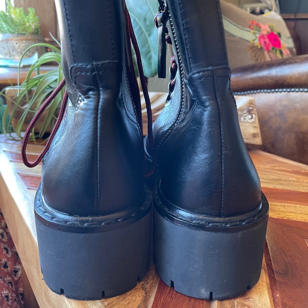 Zara Leather Combat Boots - Picture 7 of 9